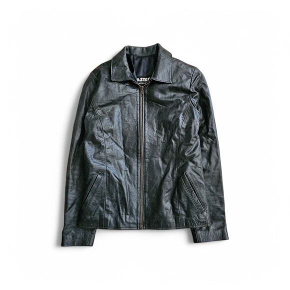 Azteca Jackets & Blazers - Azteca Vintage Black Genuine Leather Jacket - Size M - Made in Argentina
